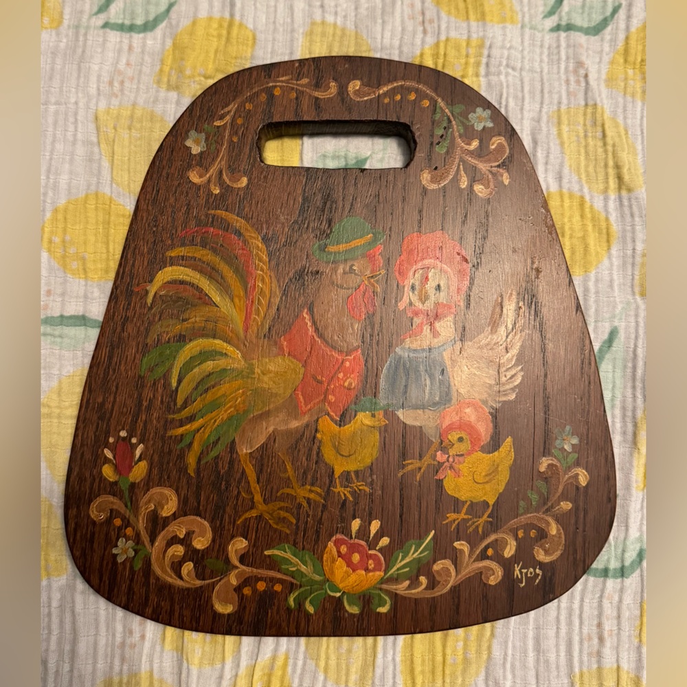 Hand-painted Scandinavian Wall Hanging Cutting Board Art